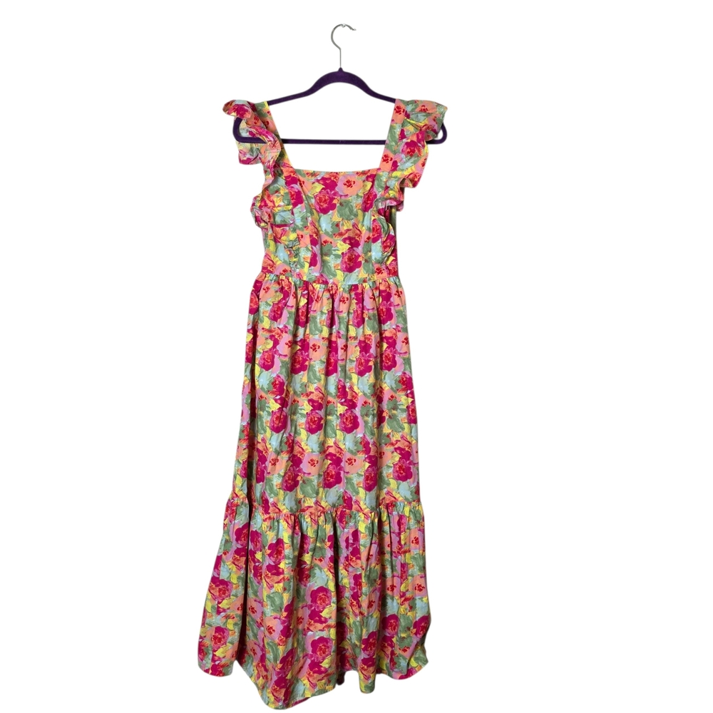Peyton & Parker Floral Maxi Dress S Ruffle Cottagecore Easter Vacation Tea Party